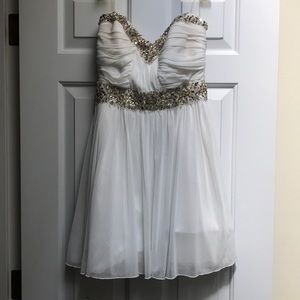 White Strapless Homecoming Dress